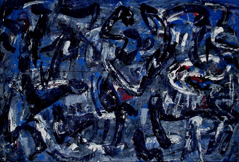 franck gribling NIGHTMOVEMENT 1955 gouache 70x100 cm