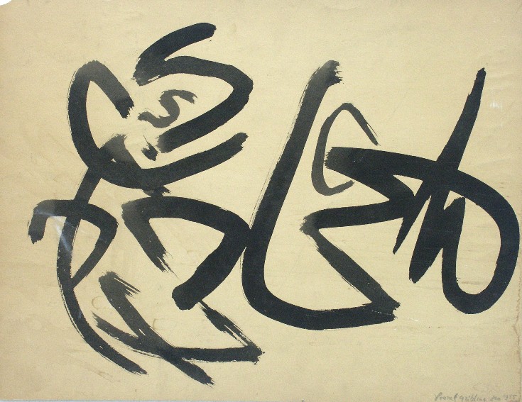 franck gribling VOGELVLUCHT 1955 indian ink 50x65 cm