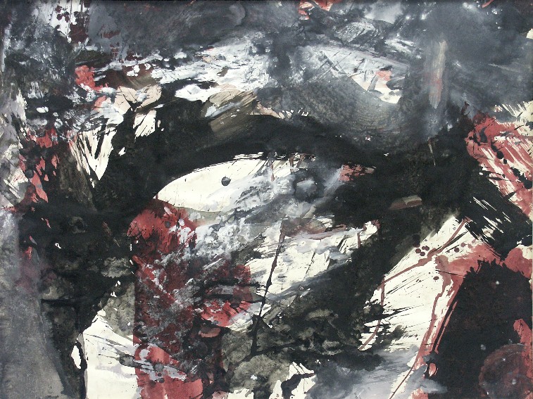 franck gribling ECLATEMENT 1959 gouache 50x65 cm