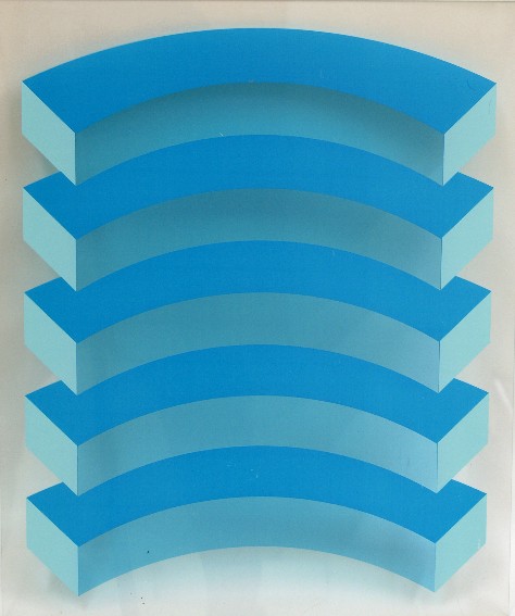 franck gribling CURVED SPACEBEAMS 1967 SilkscreenPerspex 65x50 cm