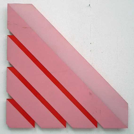 franck gribling ORANGE SPACEBEAMS 1967 SignpaintPerspex 120x120 cm