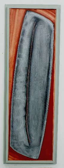 franck gribling SPACECOFFIN 1986 acrylic-paper 200x70 cm