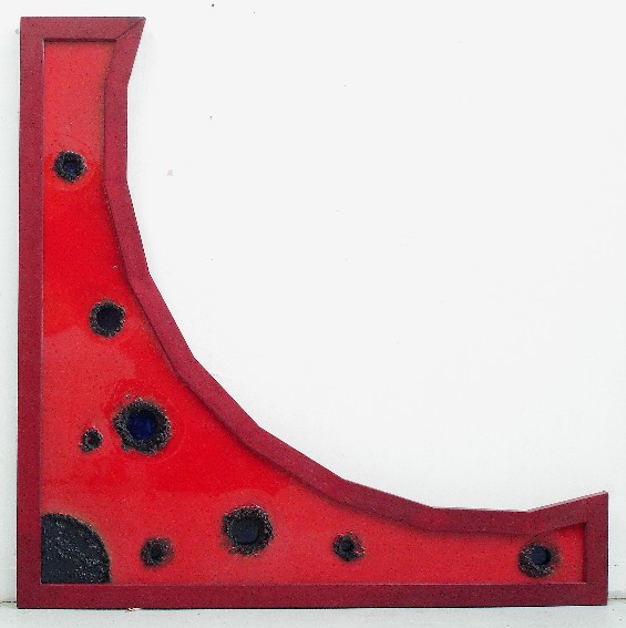 franck gribling SomeMadnessInTheSkies Frameshape 1989 EpoxyCoal 165x165 cm