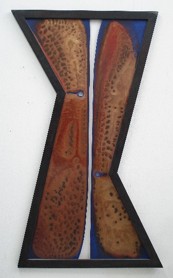 franck gribling DividedEntities Frameshape 1991 EpoxyWood 200x110 cm