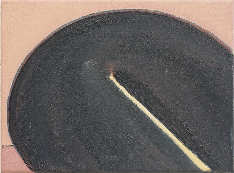 franck gribling BUKKEND ZWART 1995 oilcanvas 30x40 cm